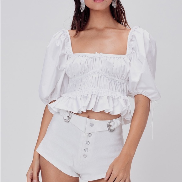 For Love And Lemons Tops - For Love & Lemons Poplin Jackson Crop top!!💗🍋